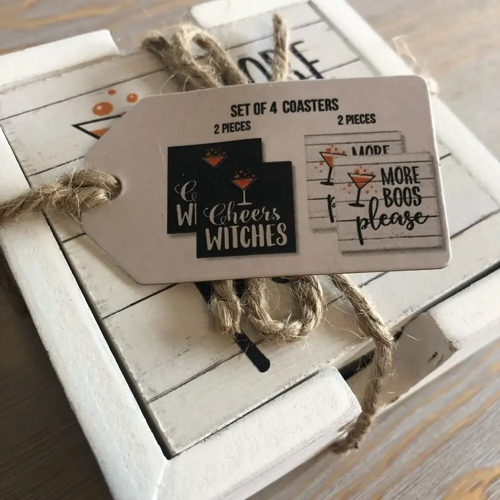 Halloween Themed Coasters - Set of Four - NWT